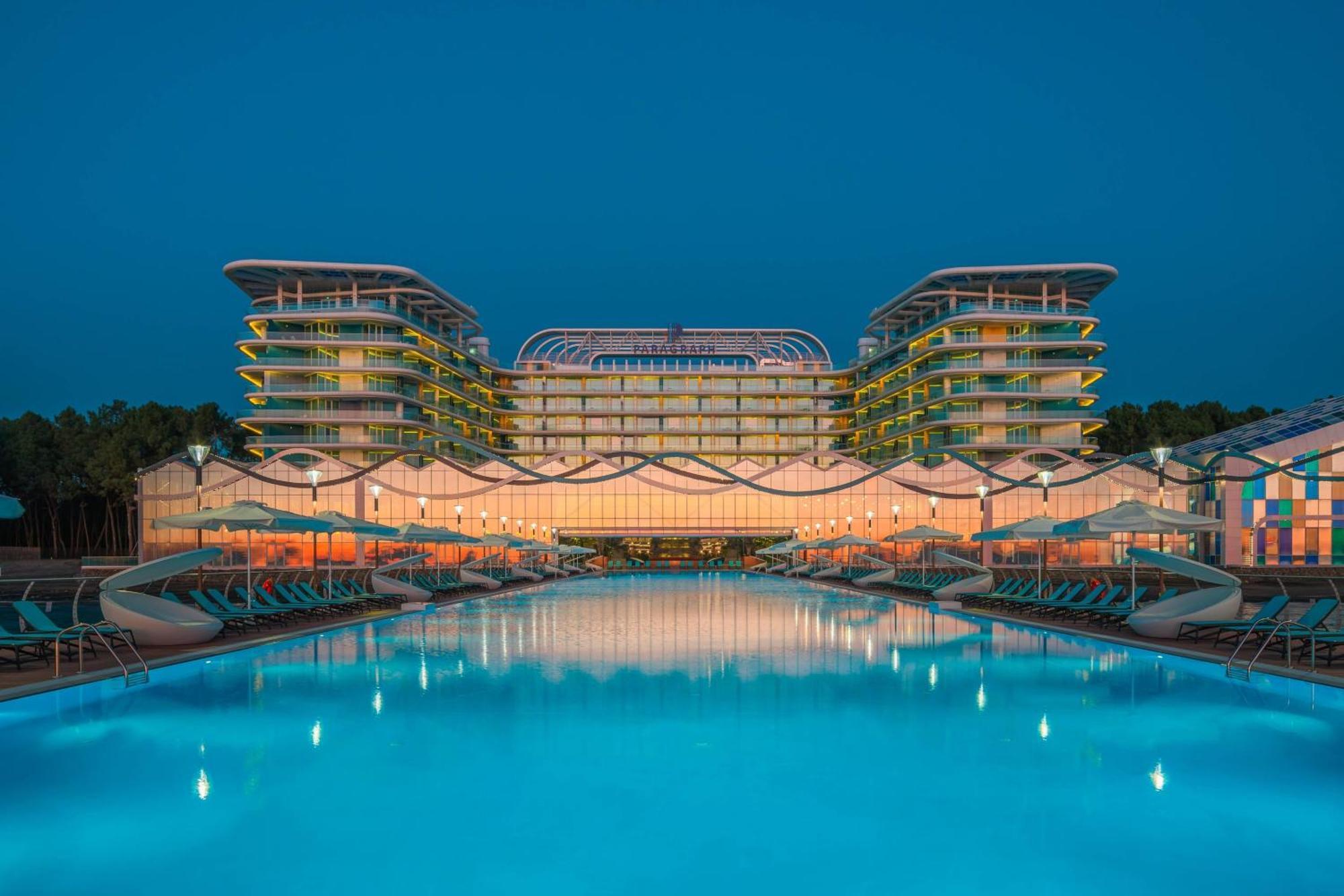 Paragraph Resort & Spa Shekvetili, Autograph Collection Exterior photo The hotel at night